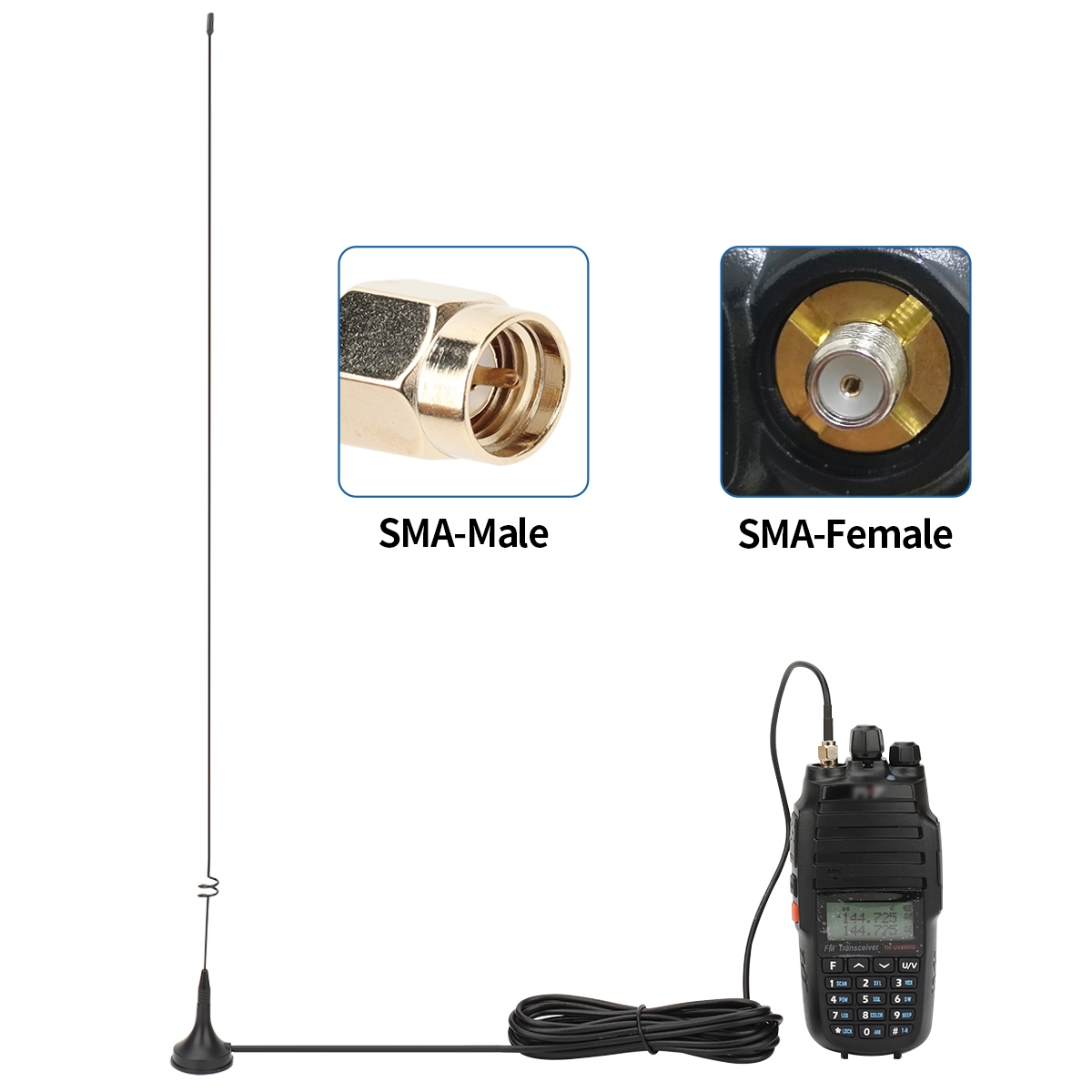 UT-108UV dual band SMA-Male Ham Two Way Radio Antenna  144/430MHZ