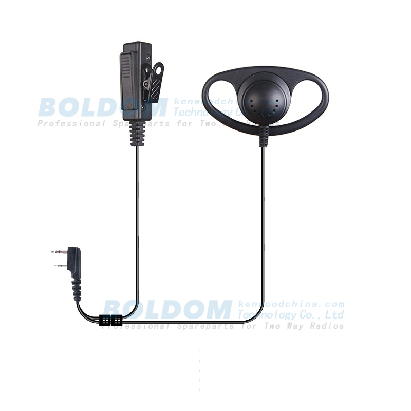 200D  D shape long PTT earpiece for Motorola kenwood vertex two way radios