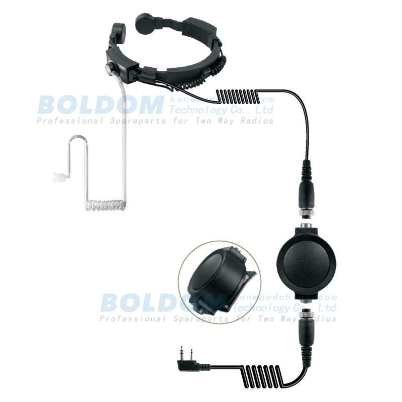 TH04R1 tatical heavy duty  throat mic headset headphone for two way radios with big round PTT