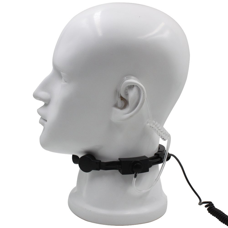 TH04R1 tatical heavy duty  throat mic headset headphone for two way radios with big round PTT