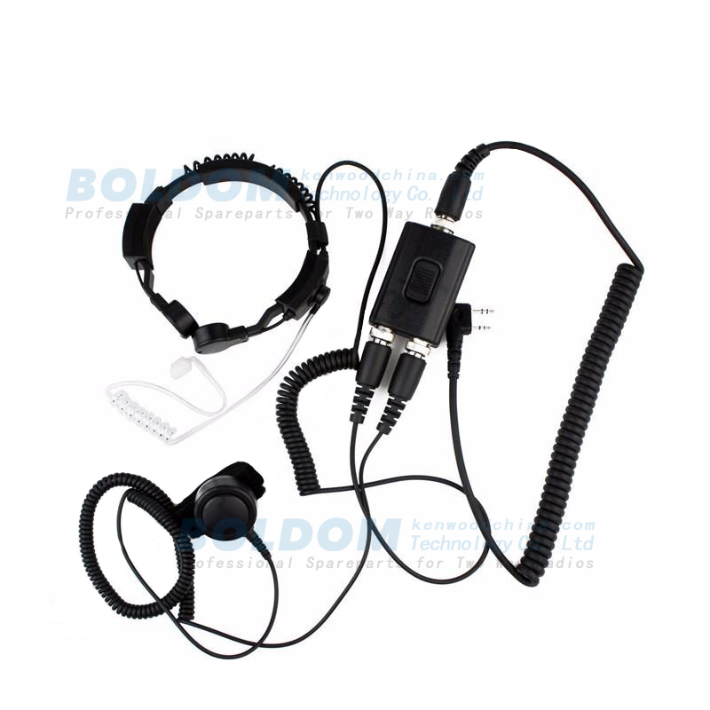 TH04SR1 tatical heavy duty  throat mic headset headphone for two way radios with big round PTT