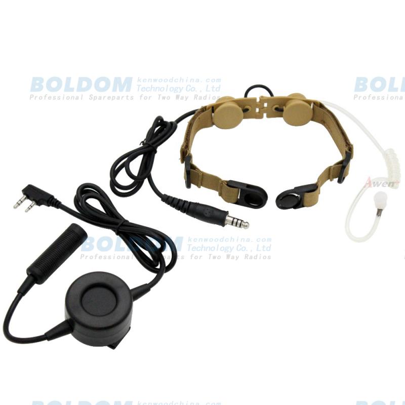 TH07R05  neck belt throat vibration mic headset for two way radios with big PTT