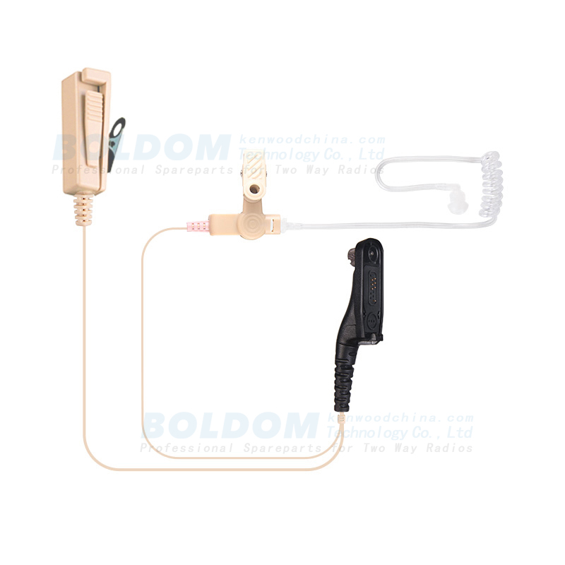 208980B beige earpiece  2 wire Surveillance kit for two way radios kenwood motorola vertex with transparent tube acoustic tube