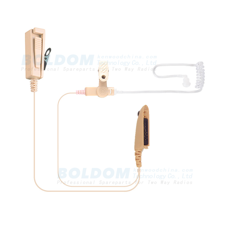 208980B beige earpiece  2 wire Surveillance kit for two way radios kenwood motorola vertex with transparent tube acoustic tube