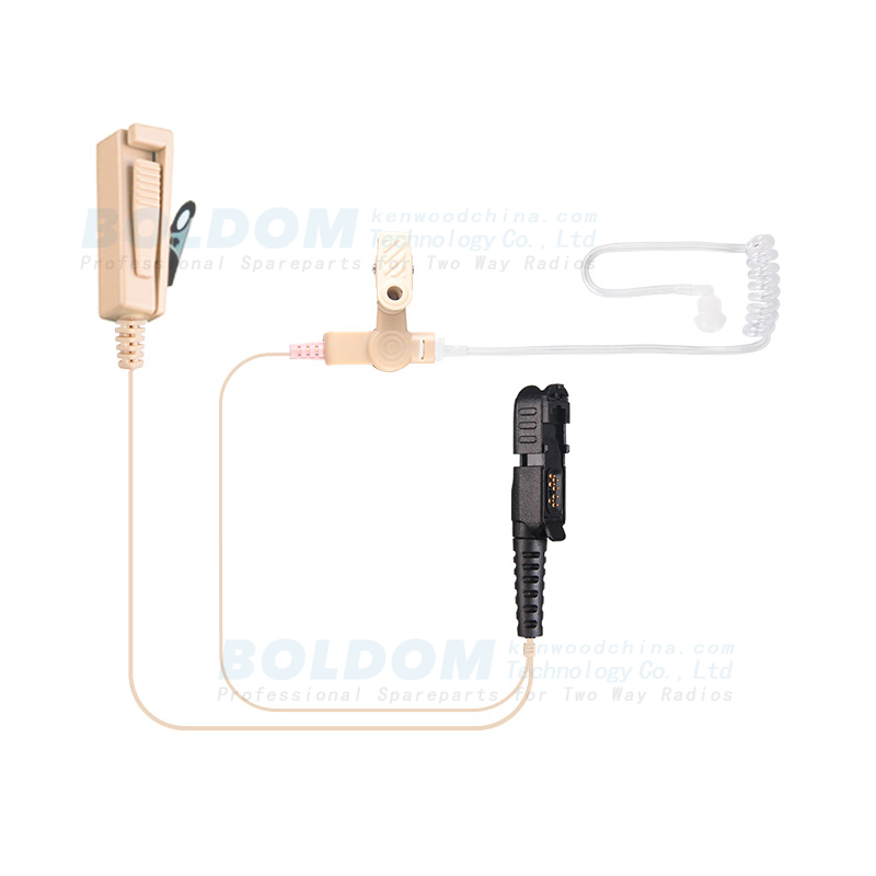 208980B beige earpiece  2 wire Surveillance kit for two way radios kenwood motorola vertex with transparent tube acoustic tube