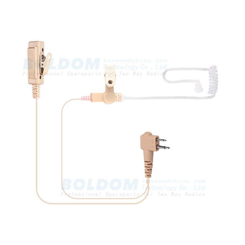 200980B beige earpiece 2 wire Surveillance kit for two way radios kenwood motorola vertex with transparent tube acoustic tube