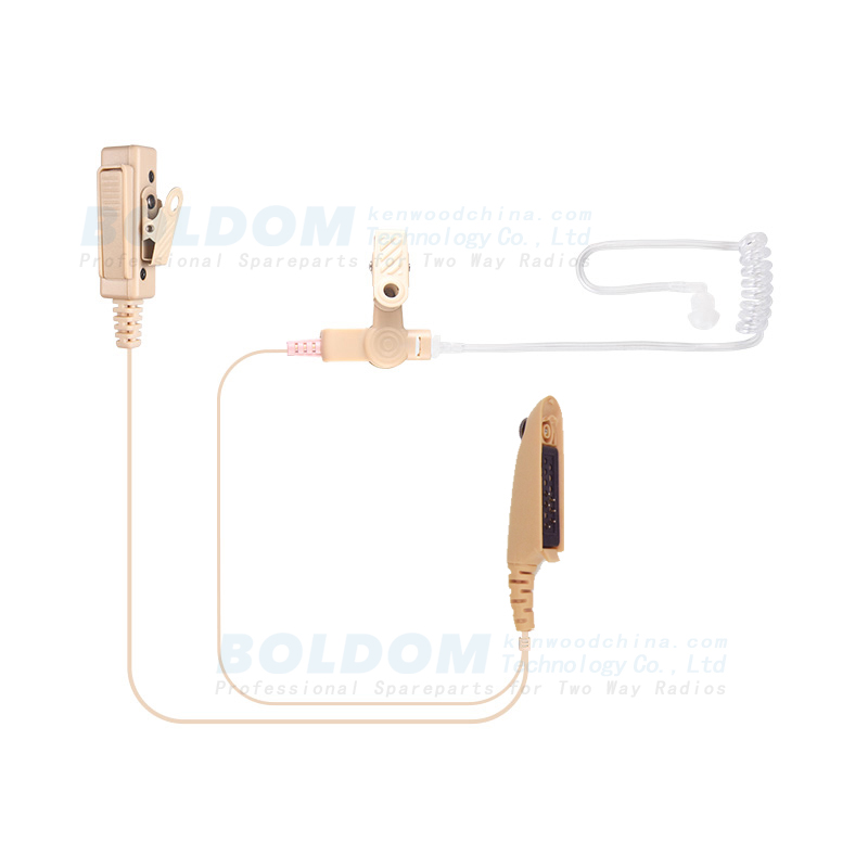 200980B beige earpiece 2 wire Surveillance kit for two way radios kenwood motorola vertex with transparent tube acoustic tube