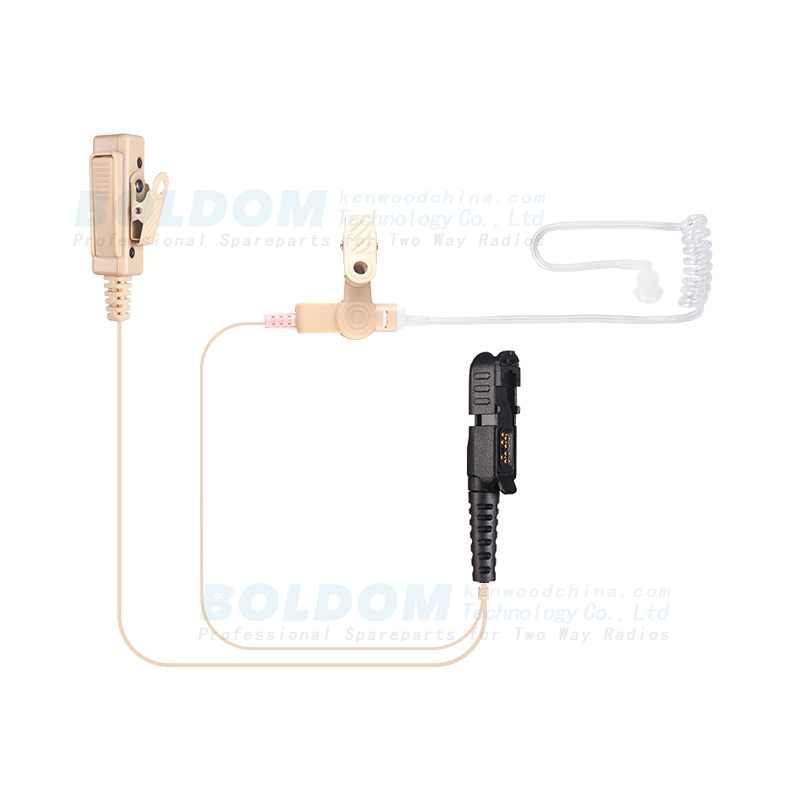 200980B beige earpiece 2 wire Surveillance kit for two way radios kenwood motorola vertex with transparent tube acoustic tube