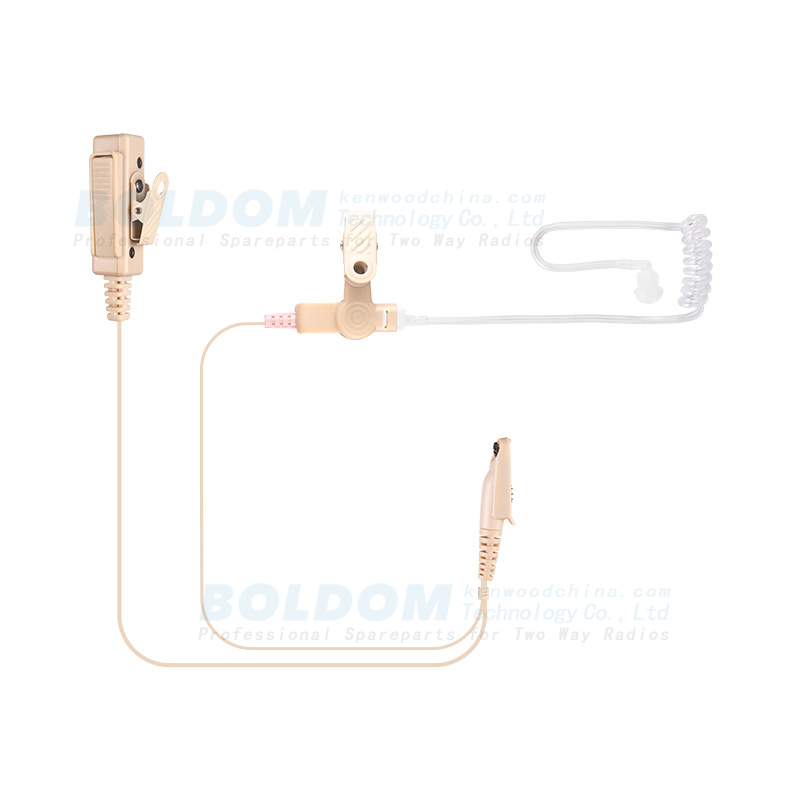 200980B beige earpiece 2 wire Surveillance kit for two way radios kenwood motorola vertex with transparent tube acoustic tube