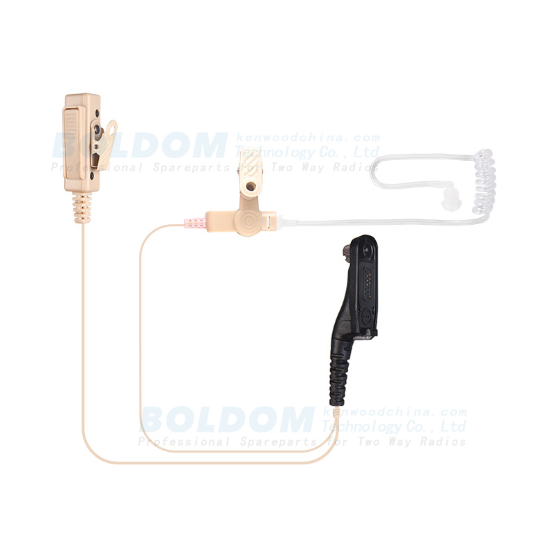 200980B beige earpiece 2 wire Surveillance kit for two way radios kenwood motorola vertex with transparent tube acoustic tube