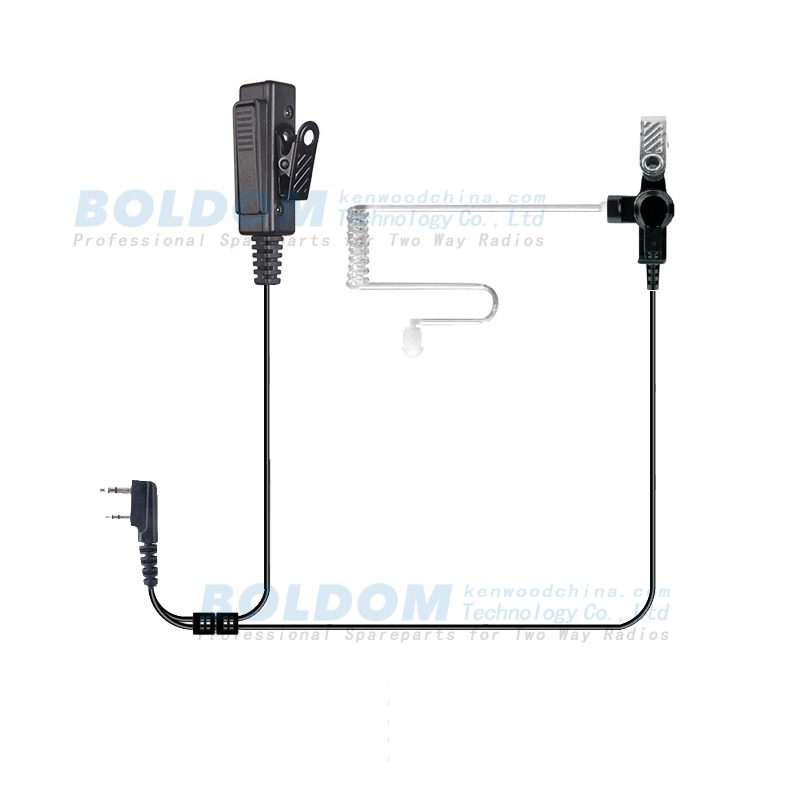 200980 2 wires Surveillance kit for two way radios kenwood motorola vertex with transparent tube acoustic tube