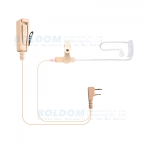 208980B beige earpiece  2 wire Surveillance kit for two way radios kenwood motorola vertex with transparent tube acoustic tube